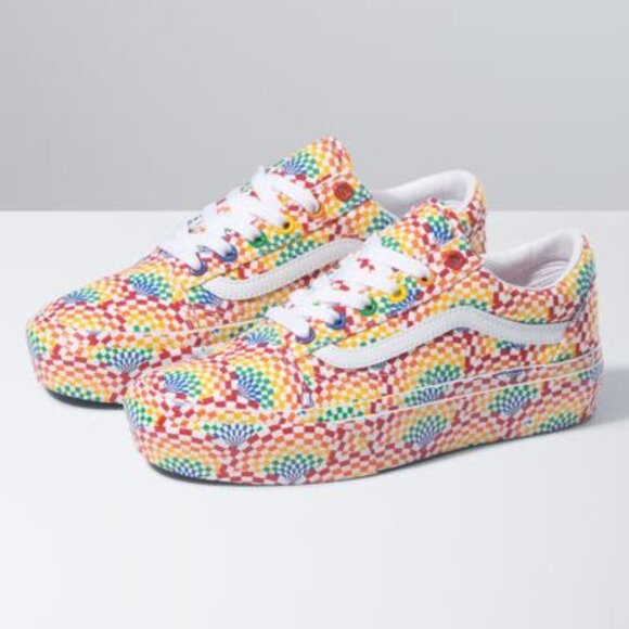 Vans Shoes - Van Rainbow Old Skool Platforms Sneakers